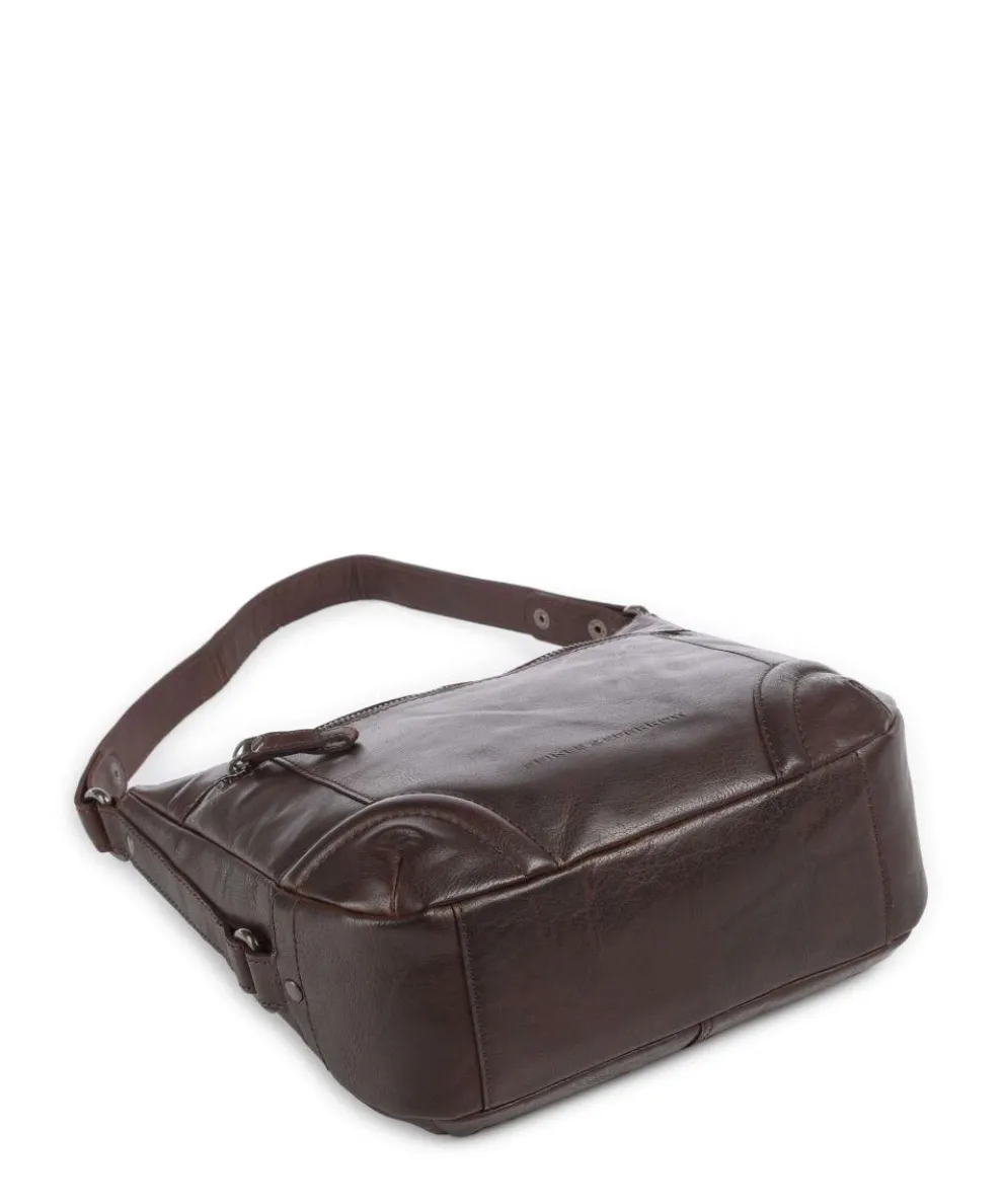 Bronco Candee Hobo bag fine grain leather dark brown