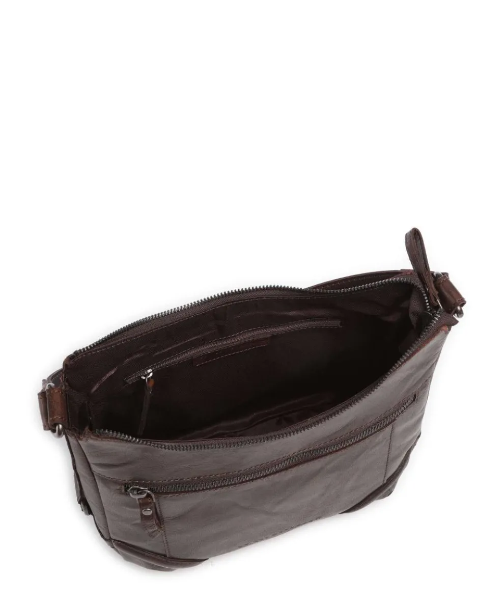 Bronco Candee Hobo bag fine grain leather dark brown