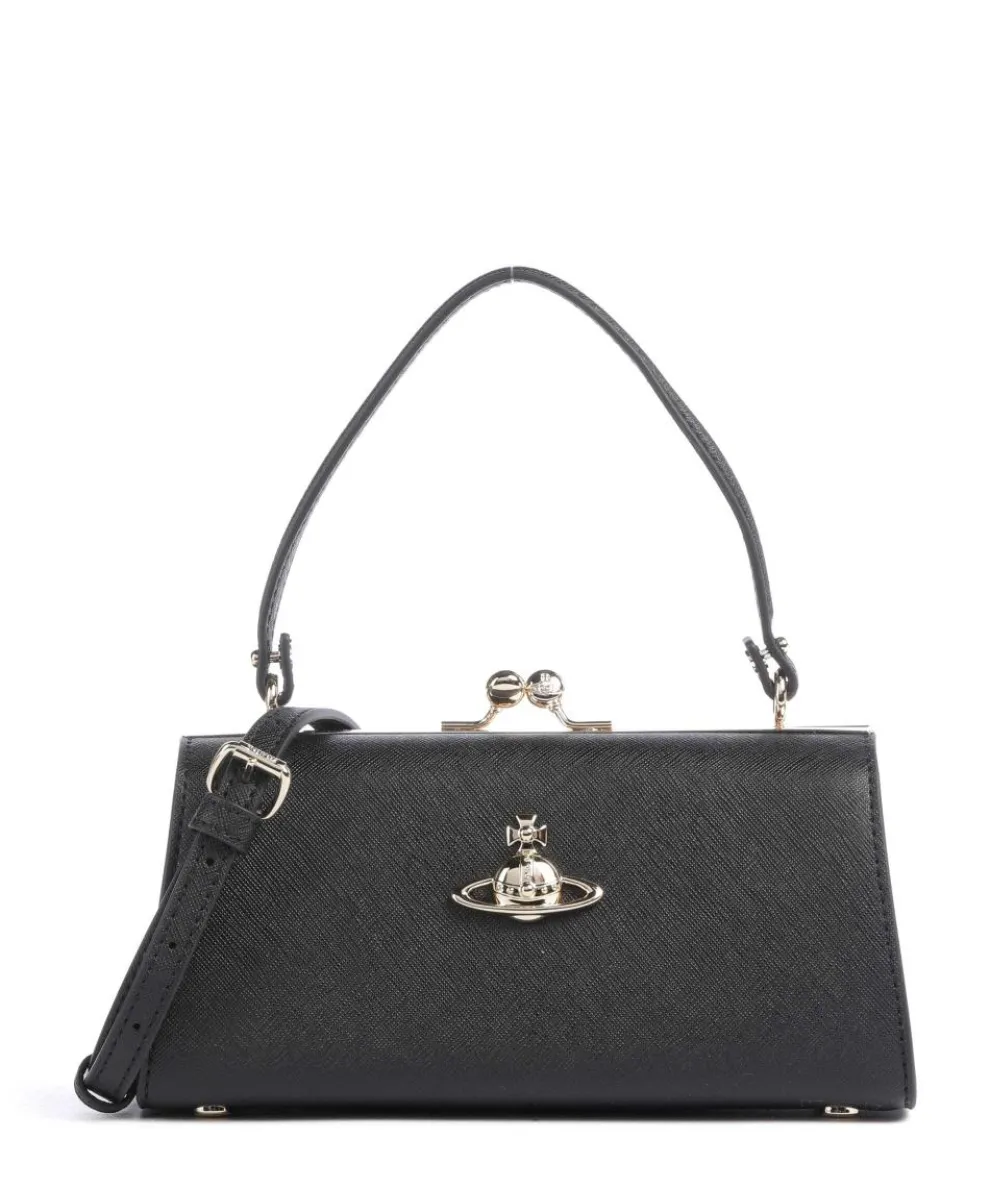 Doll Frame Saffiano XL Handbag imitation leather black