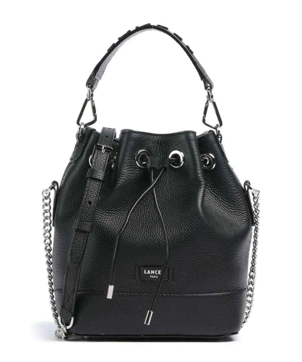 Ninon S Bucket bag grained cow leather black
