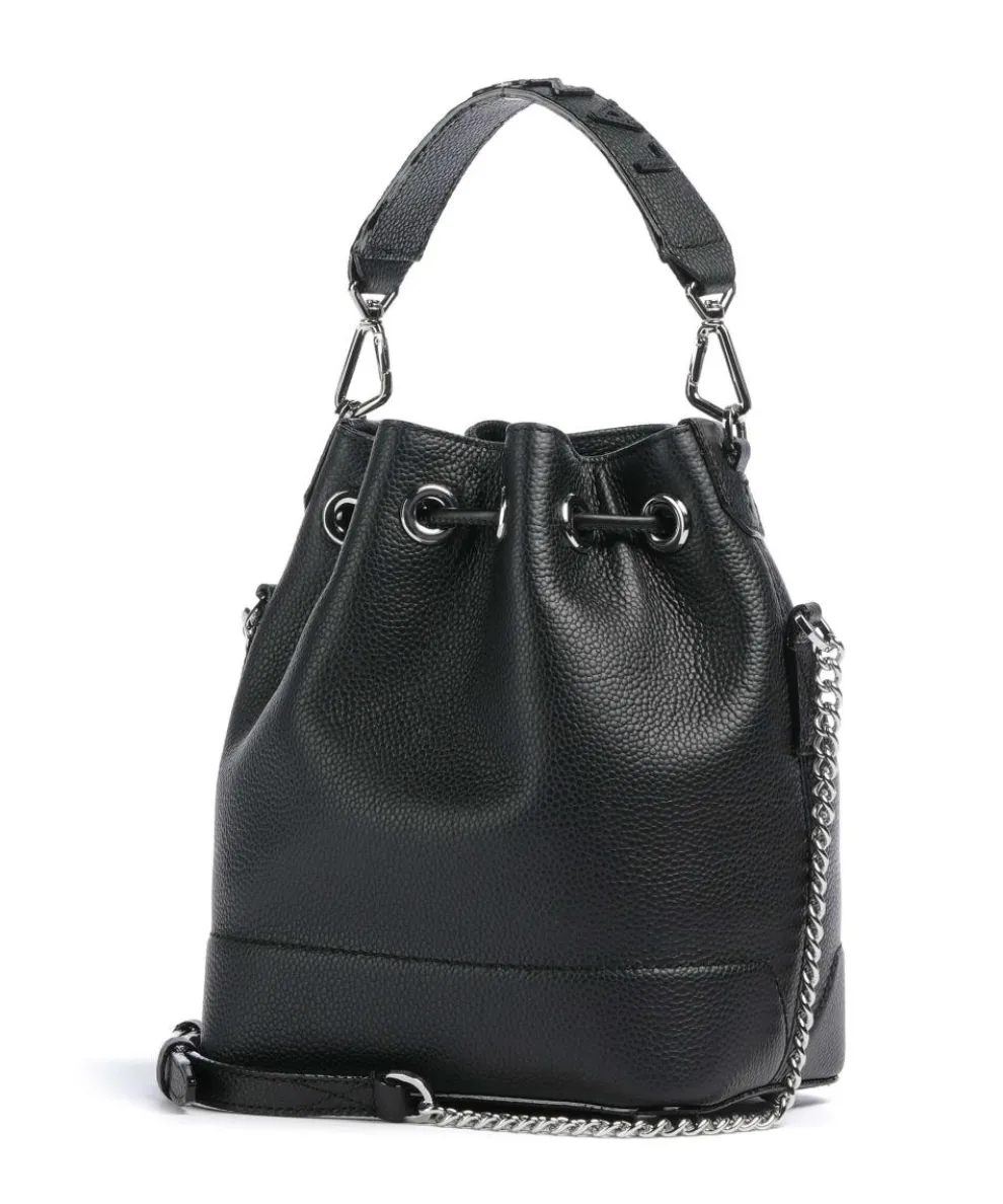 Ninon S Bucket bag grained cow leather black