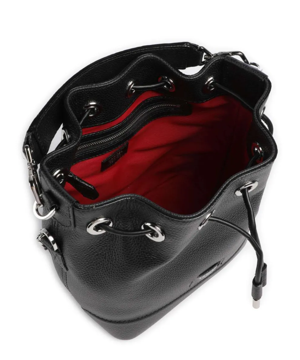 Ninon S Bucket bag grained cow leather black