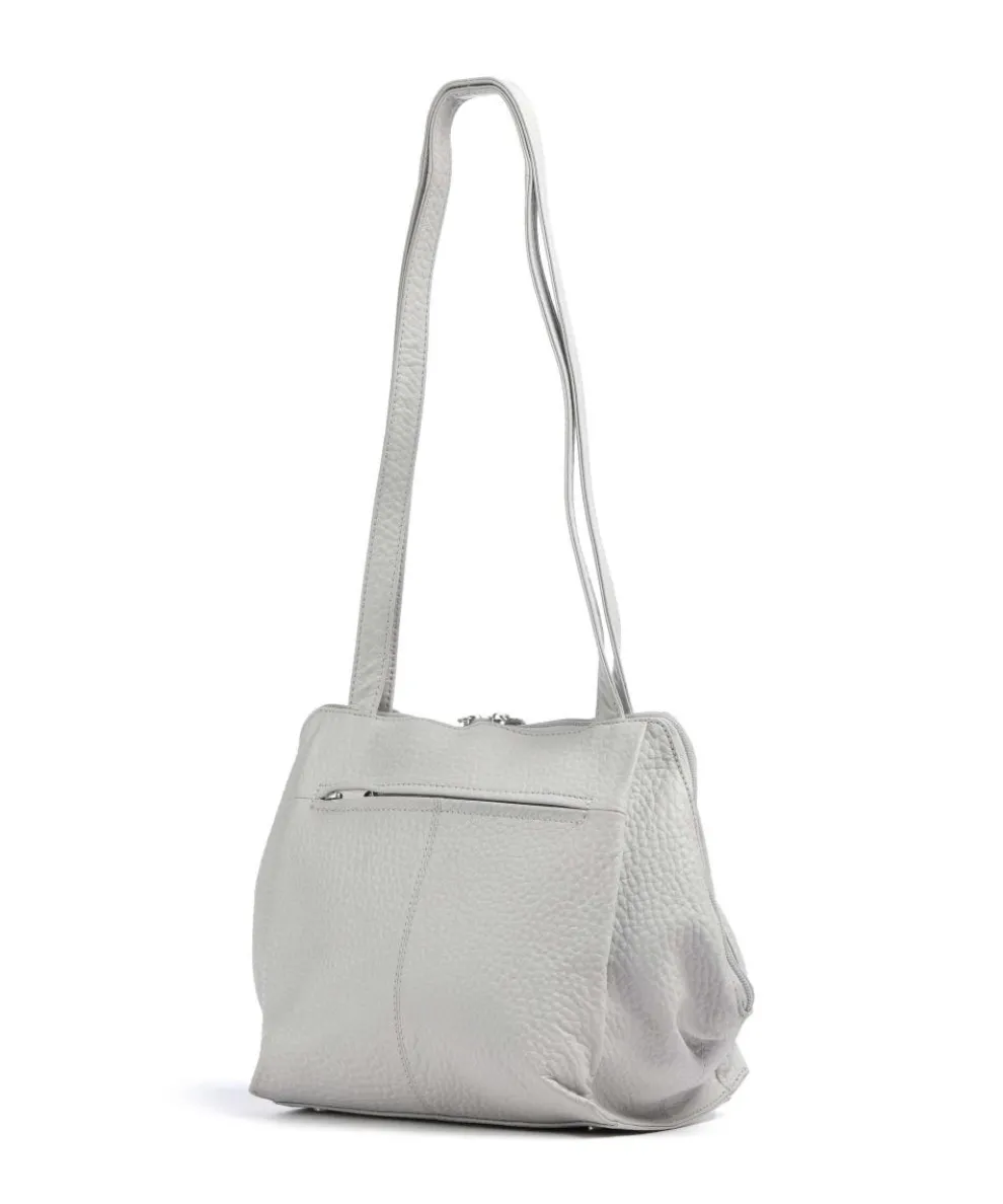 Hirsch Shoulder bag grained leather light grey