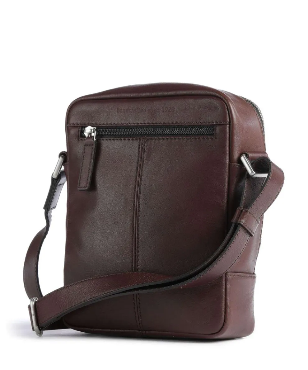 Relaxed Crossbody bag grained cow leather dark brown