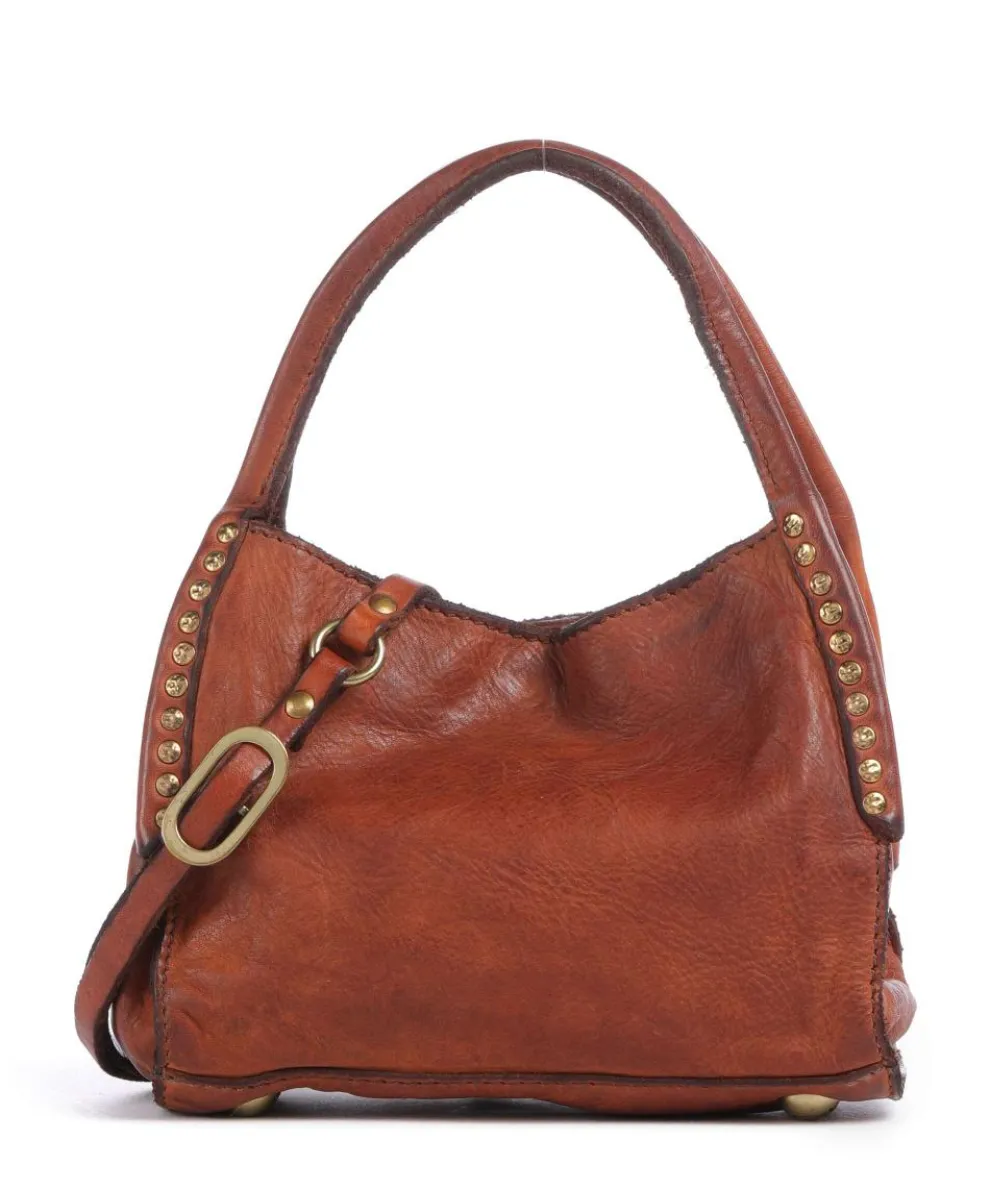 Crossbody bag fine grain cow leather cognac