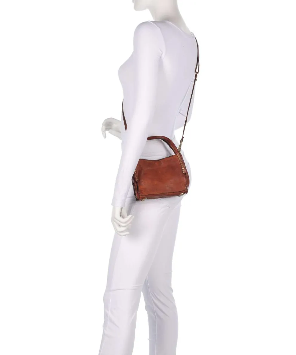 Crossbody bag fine grain cow leather cognac