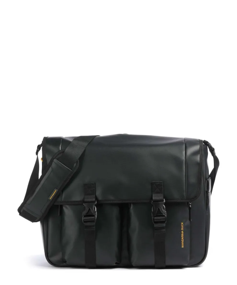 Eco Coated Messenger bag recycled polyester black