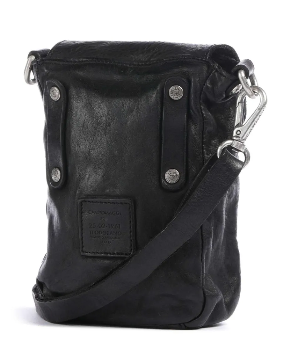 Crossbody bag fine grain cow leather black