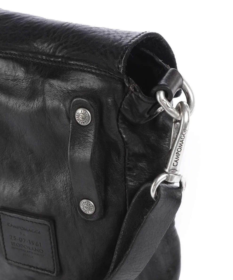 Crossbody bag fine grain cow leather black