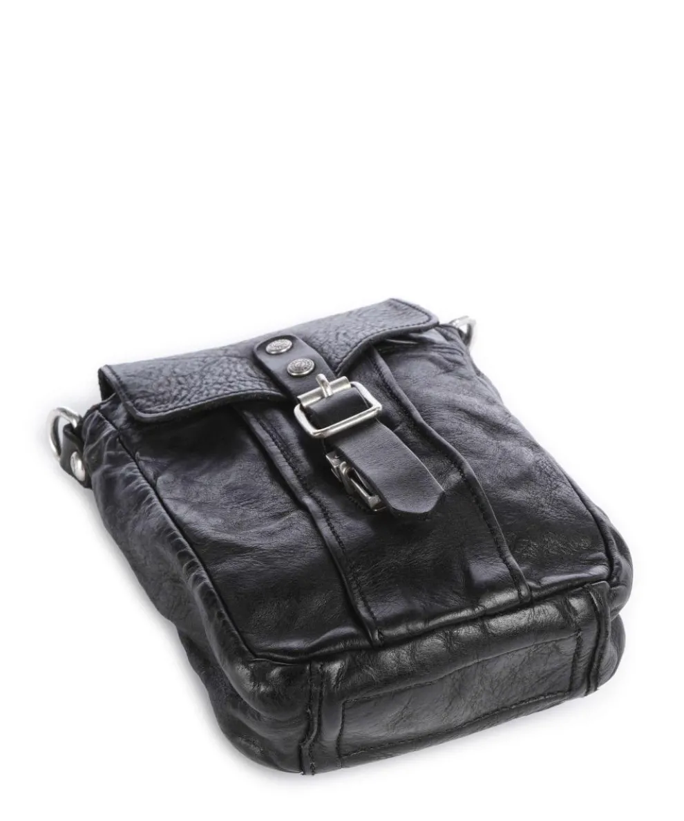 Crossbody bag fine grain cow leather black