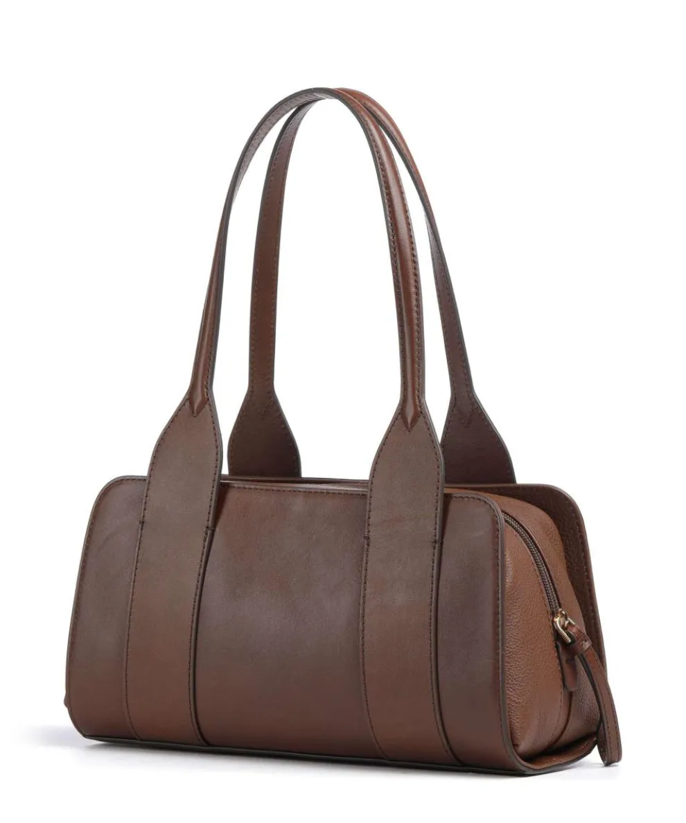 Elena Shoulder bag fine grain cow leather brown