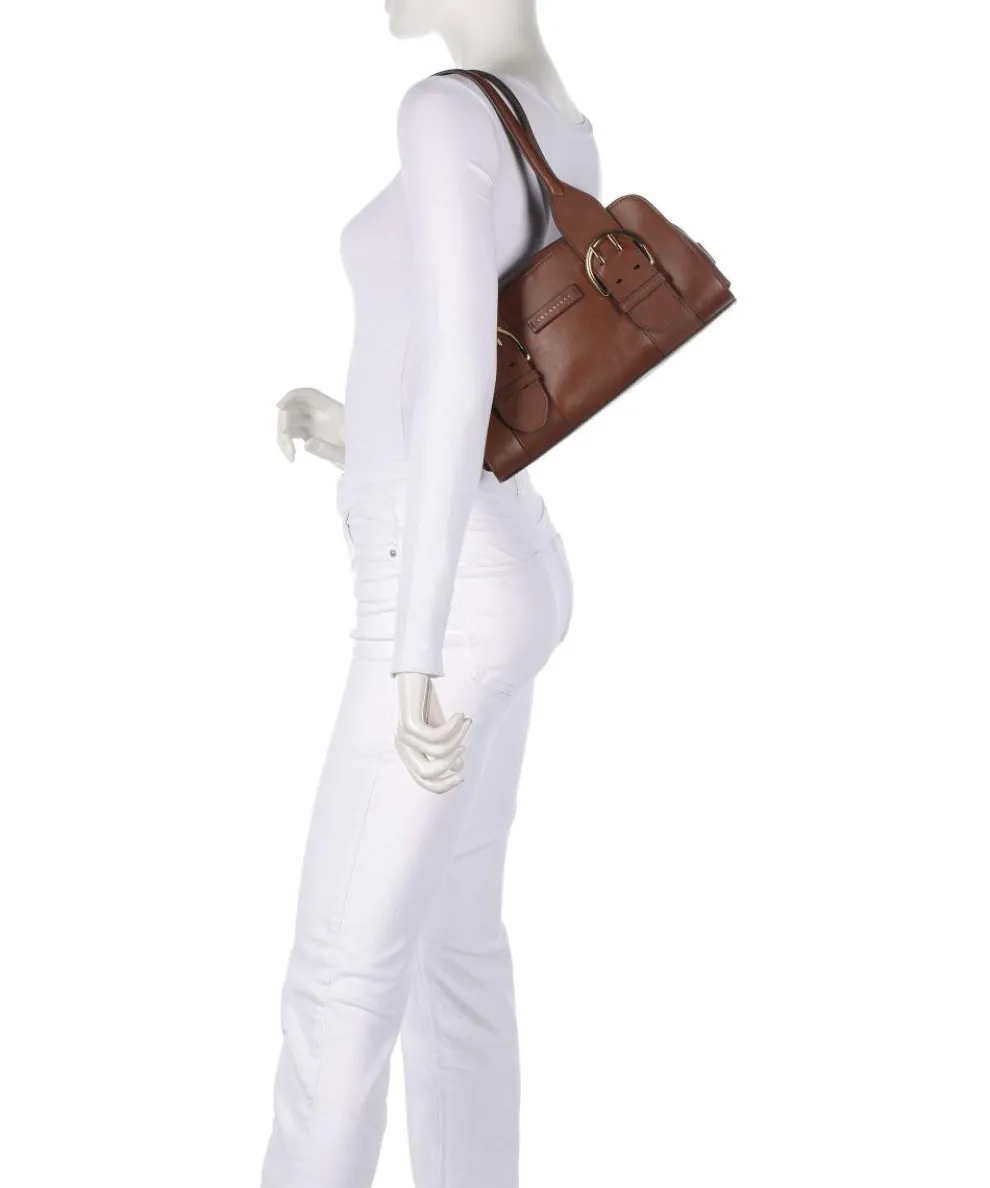 Elena Shoulder bag fine grain cow leather brown