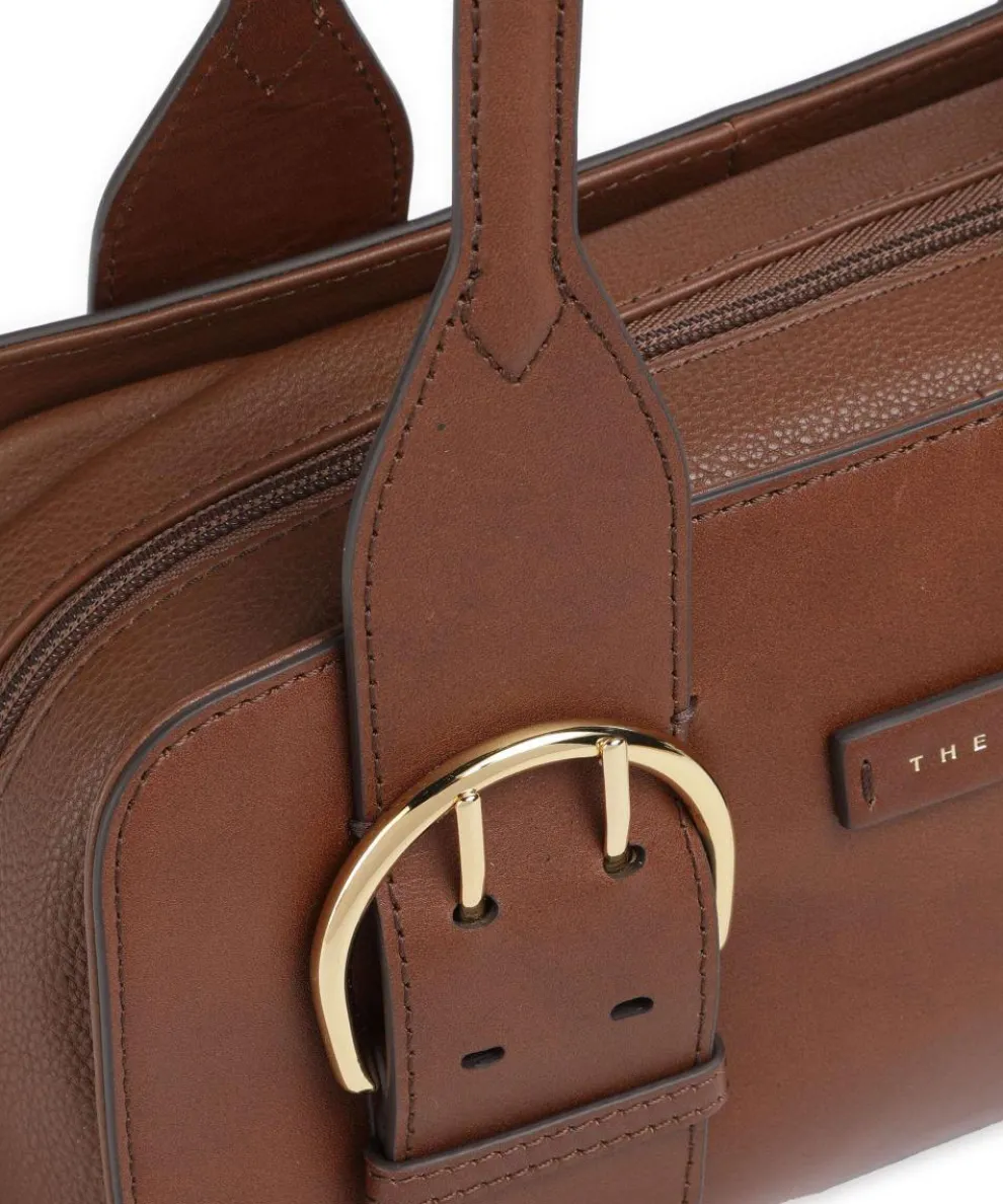 Elena Shoulder bag fine grain cow leather brown