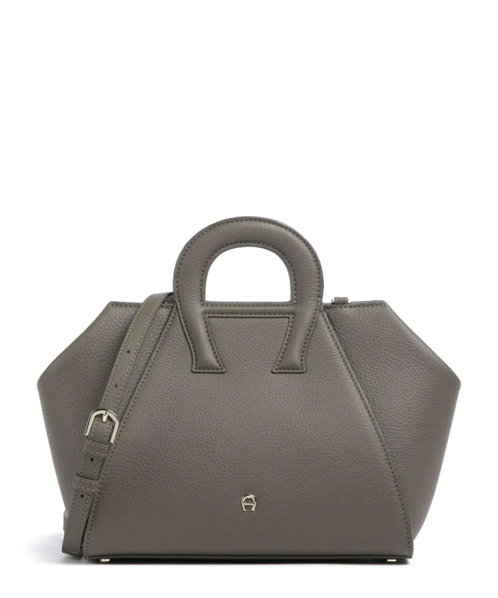 Eliza M Handbag grained cow leather taupe