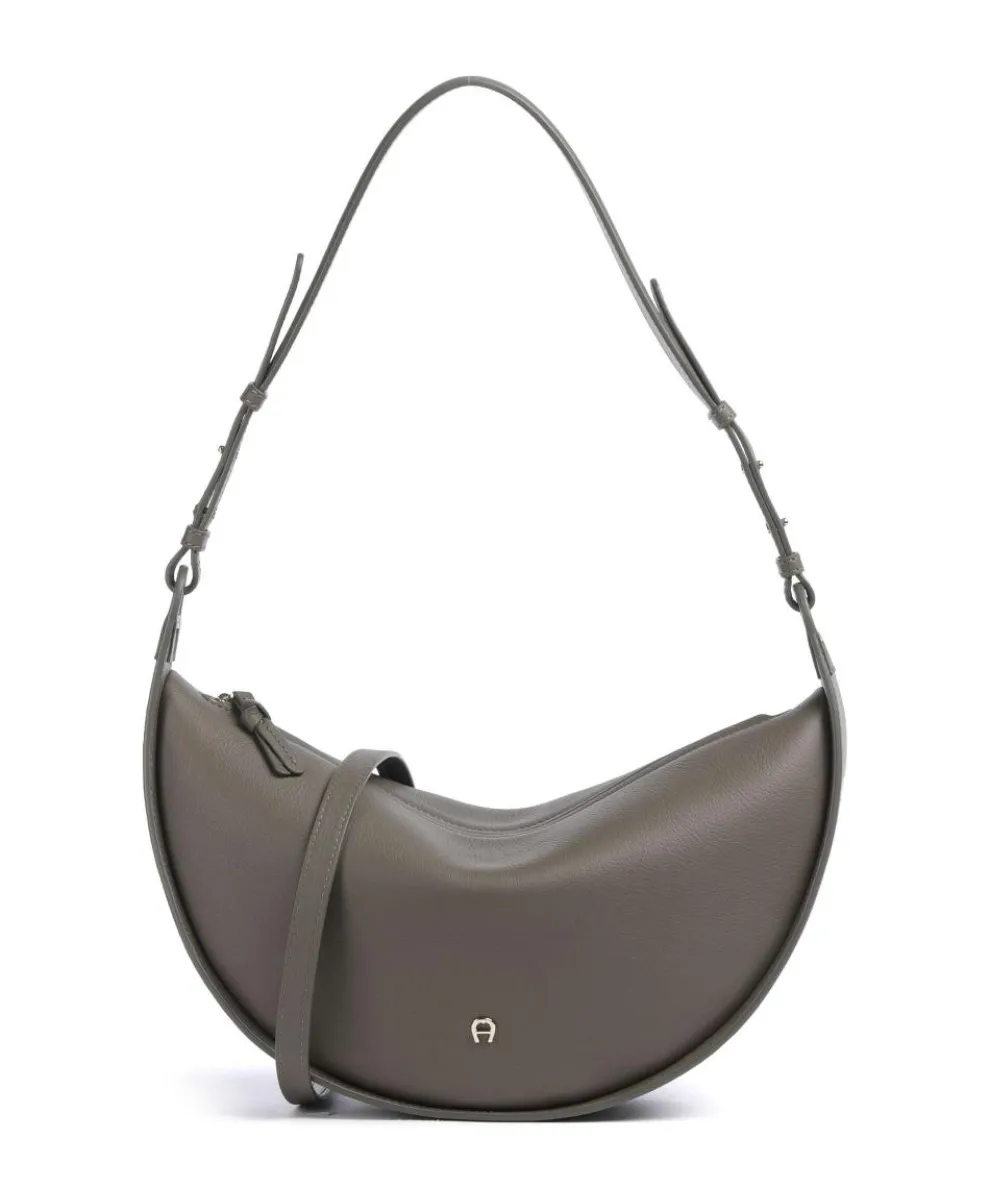 Eliza S Hobo bag grained cow leather khaki