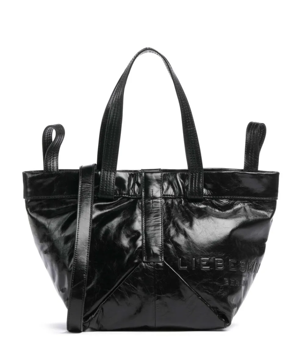 Elvira Paper Touch Crinkle S Handbag fine grain leather black