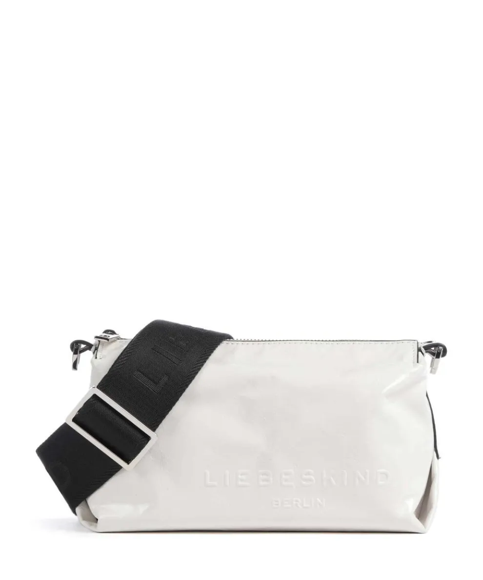 Elvira Paper Touch Crinkle S Crossbody bag fine grain leather white