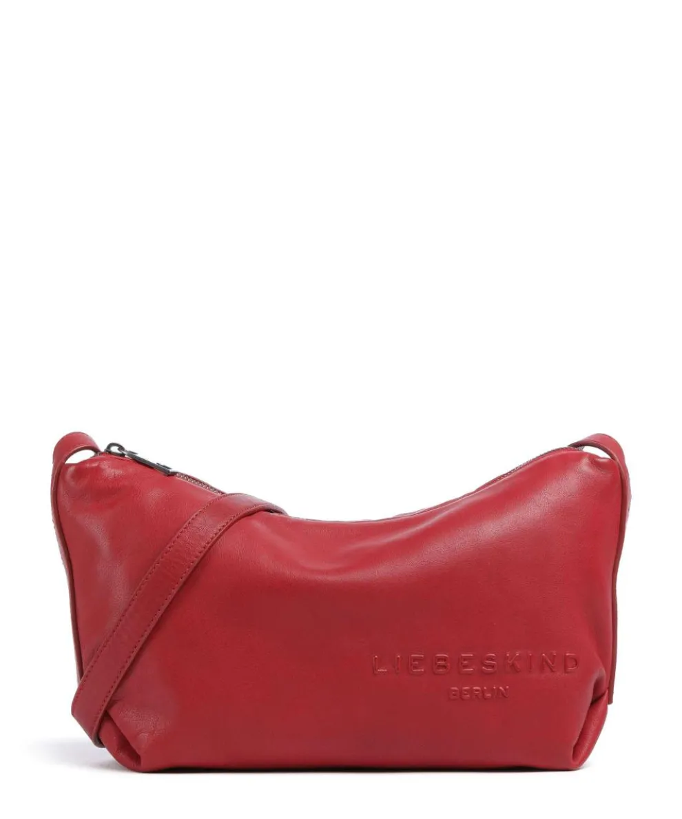 Elvira Sheep Natural M Crossbody bag sheepskin leather dark red