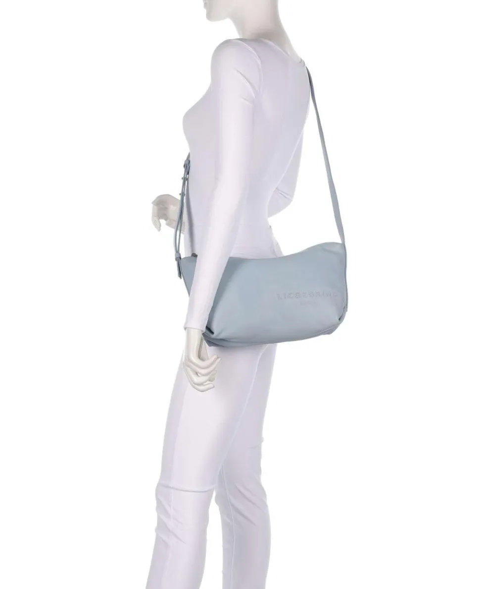 Elvira Sheep Natural M Crossbody bag sheepskin leather light blue