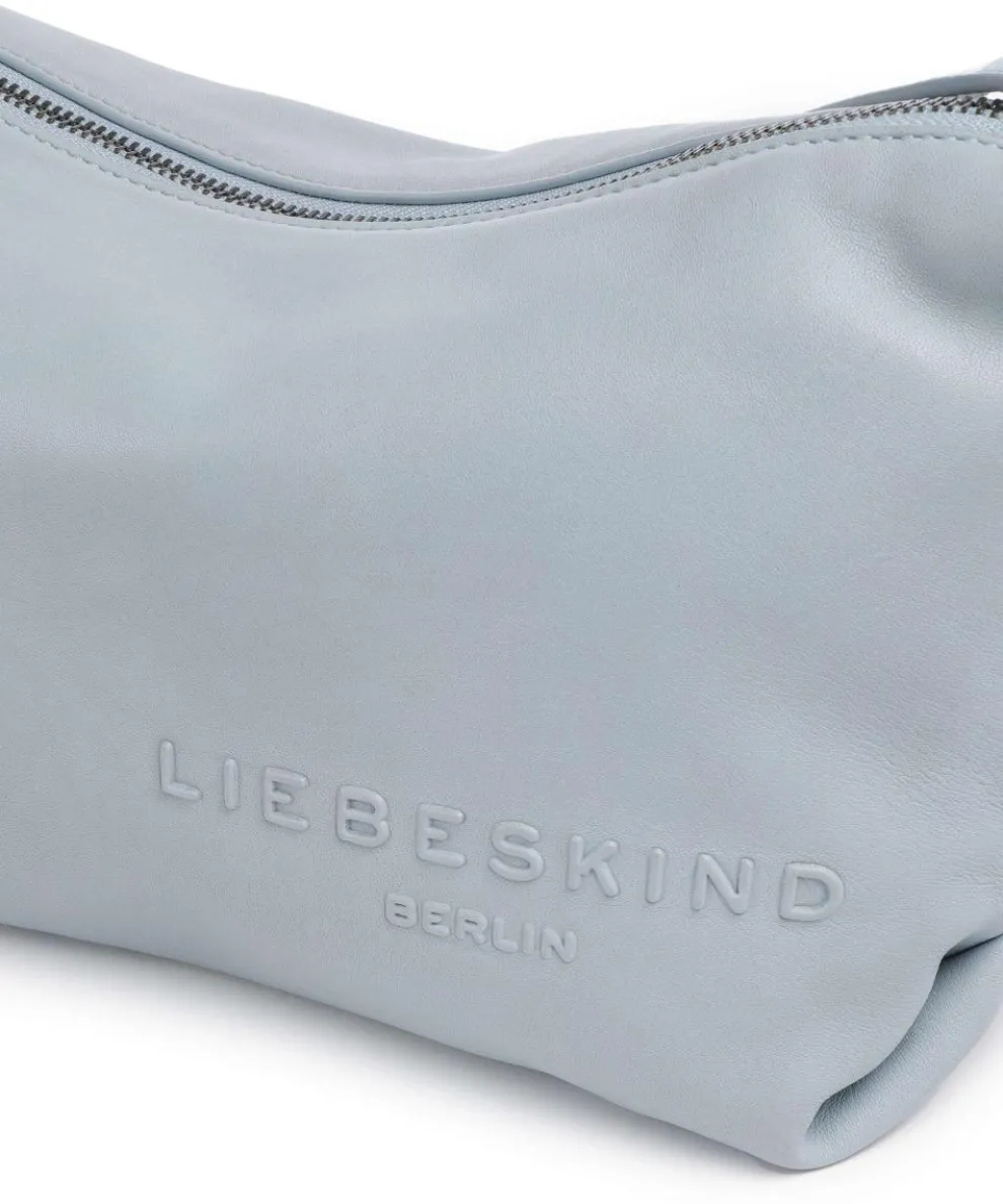 Elvira Sheep Natural M Crossbody bag sheepskin leather light blue