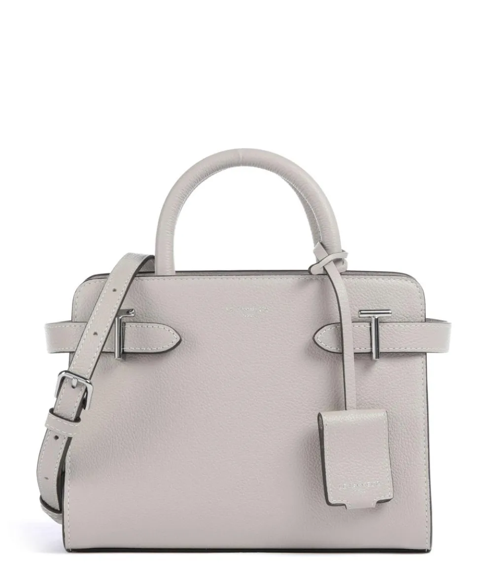 Emilie Handbag grained leather light grey