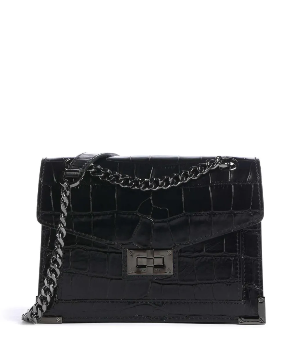 Emily Shoulder bag embossed cow leather black
