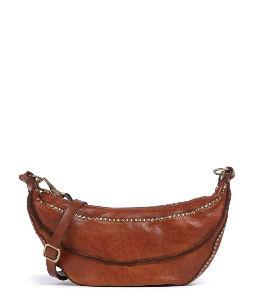 Crossbody bag grained cow leather cognac