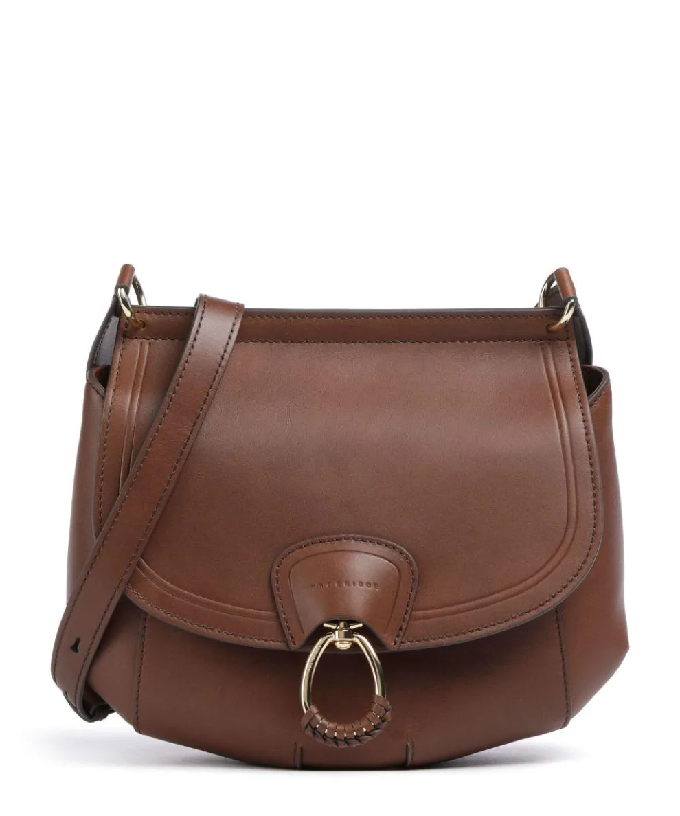 Erica Crossbody bag fine grain cow leather dark brown