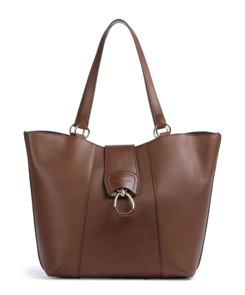 Erica Tote bag fine grain cow leather dark brown
