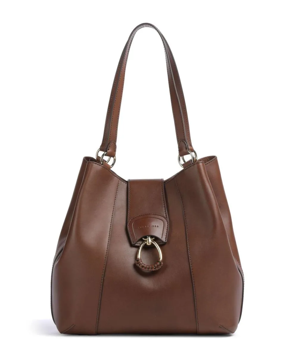 Erica Tote bag fine grain cow leather dark brown