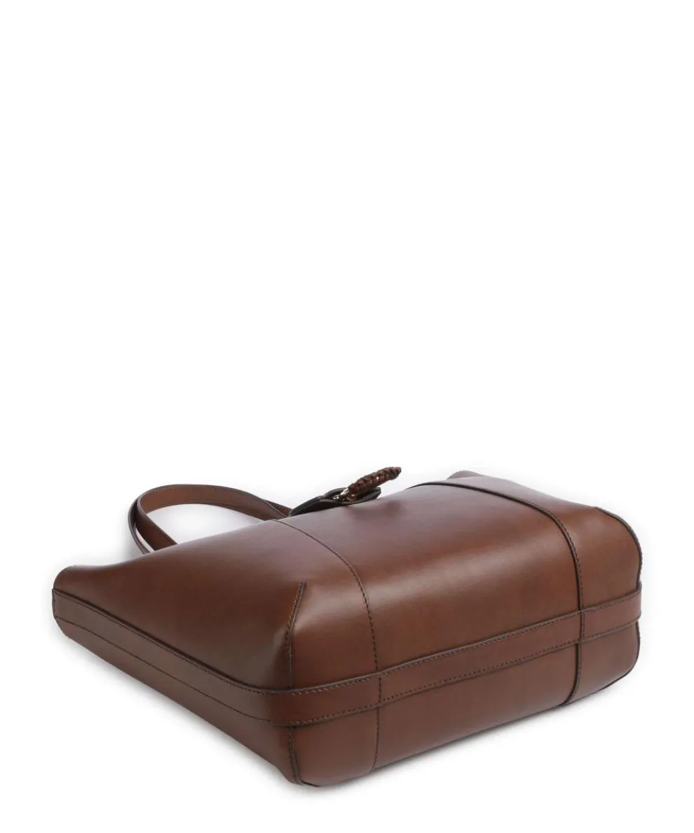 Erica Tote bag fine grain cow leather dark brown