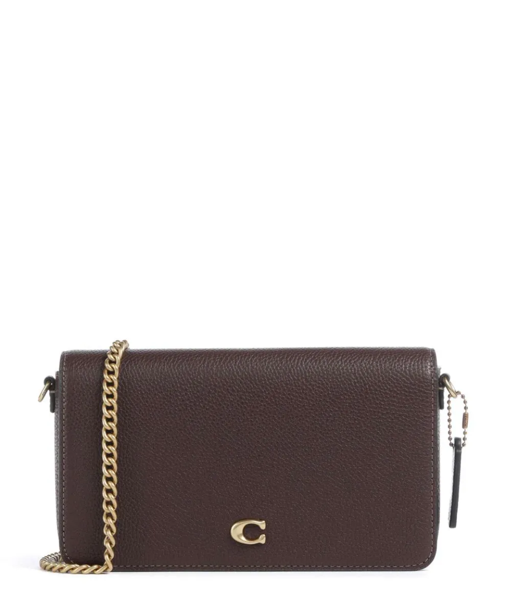 Essential Crossbody bag grained leather dark brown