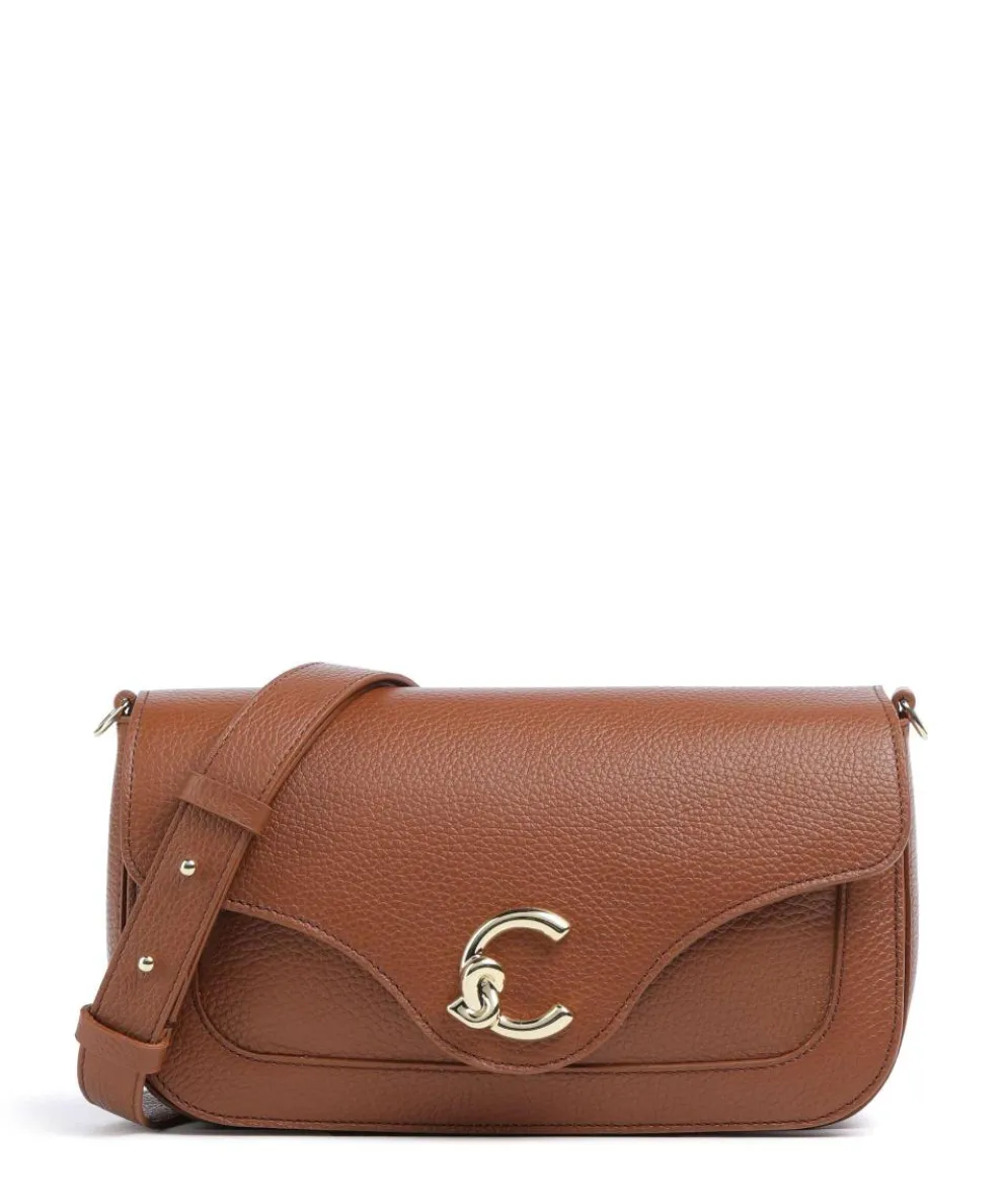 C-Me Crossbody bag grained cow leather brown