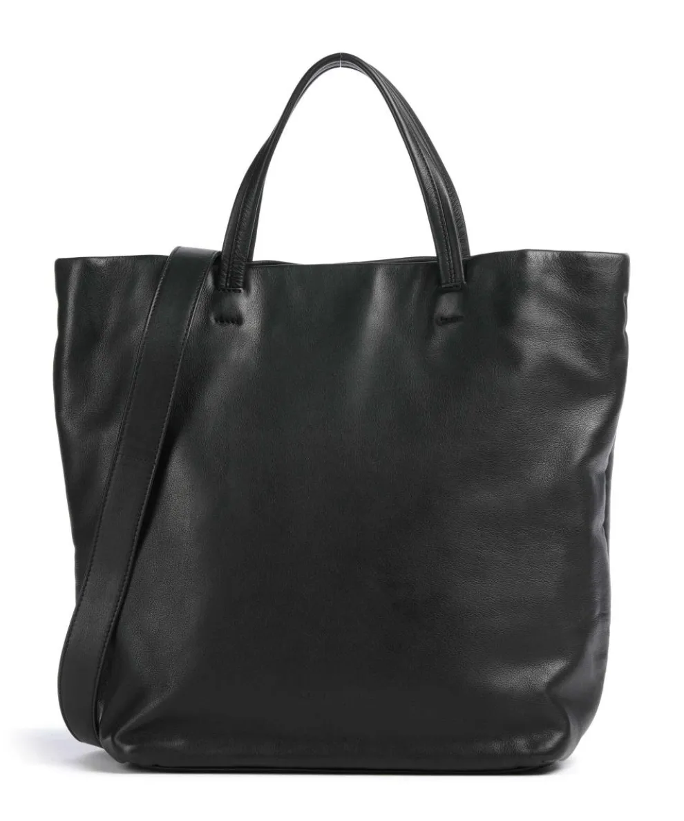 Hera Sheep Natural L Tote bag sheepskin leather black