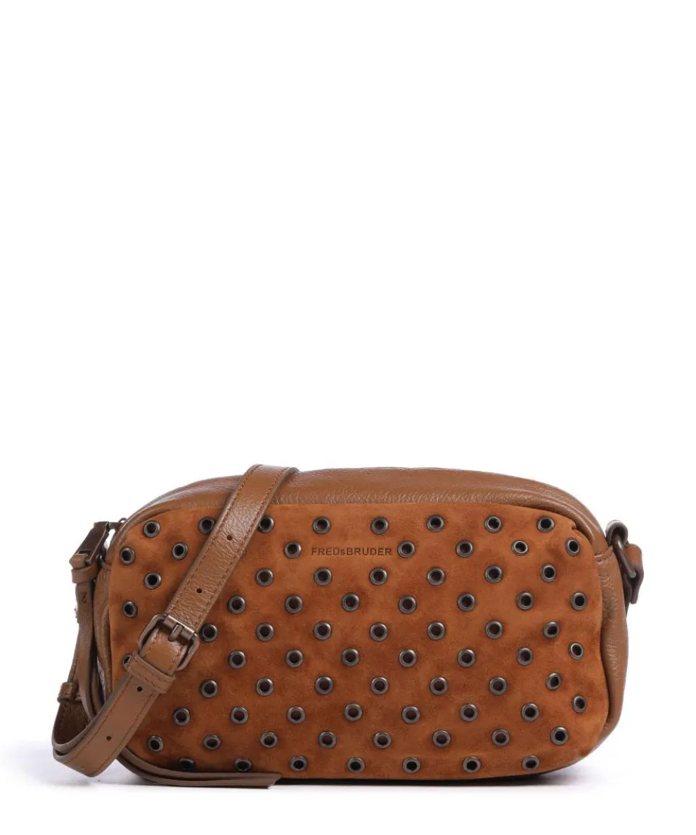 Hey You Rock Crossbody bag grained leather, brushed leather caramel