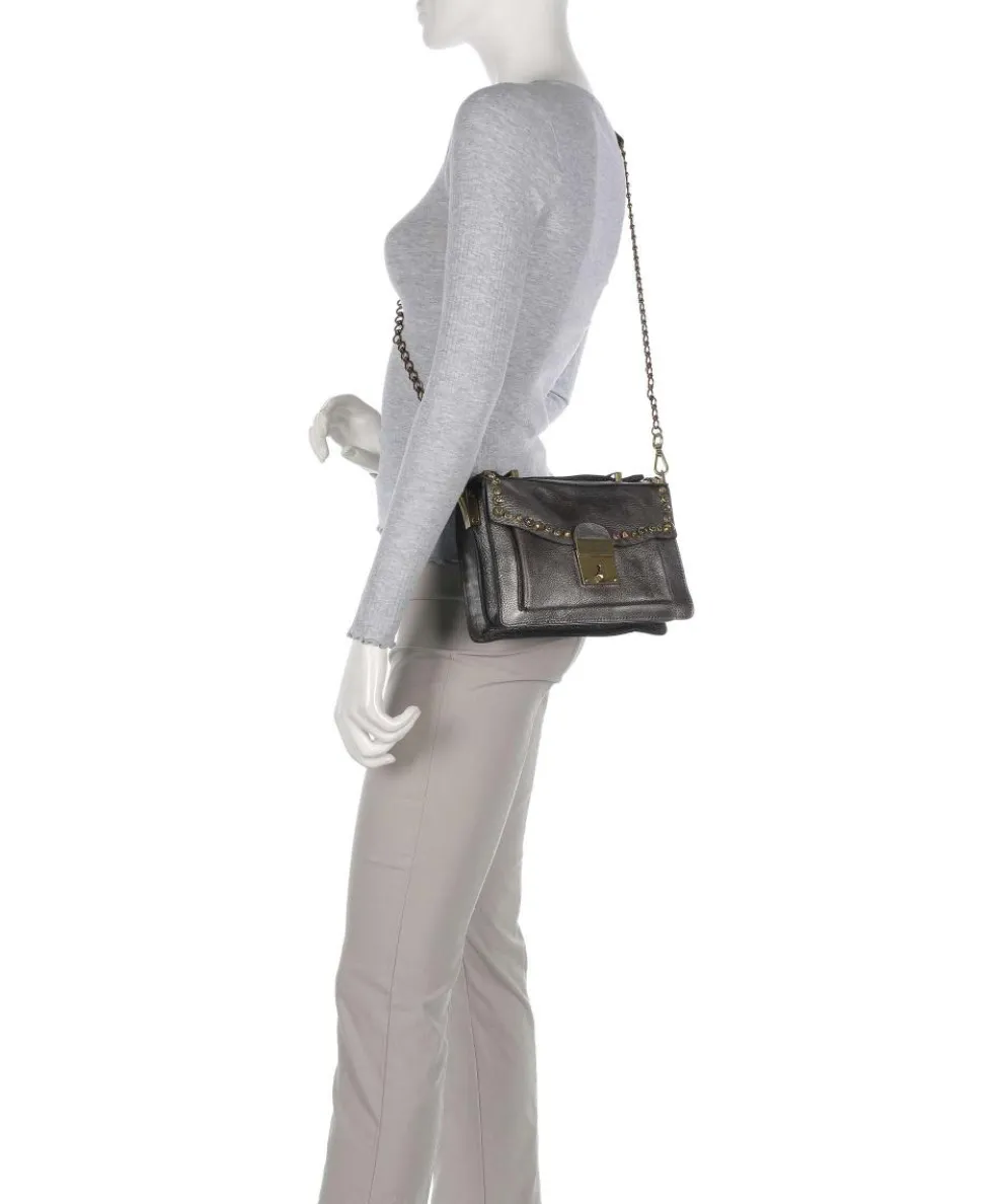 Crossbody bag cow leather platinum