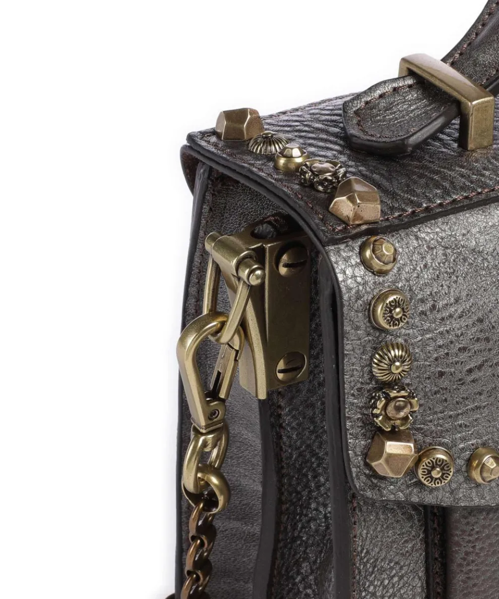 Crossbody bag cow leather platinum