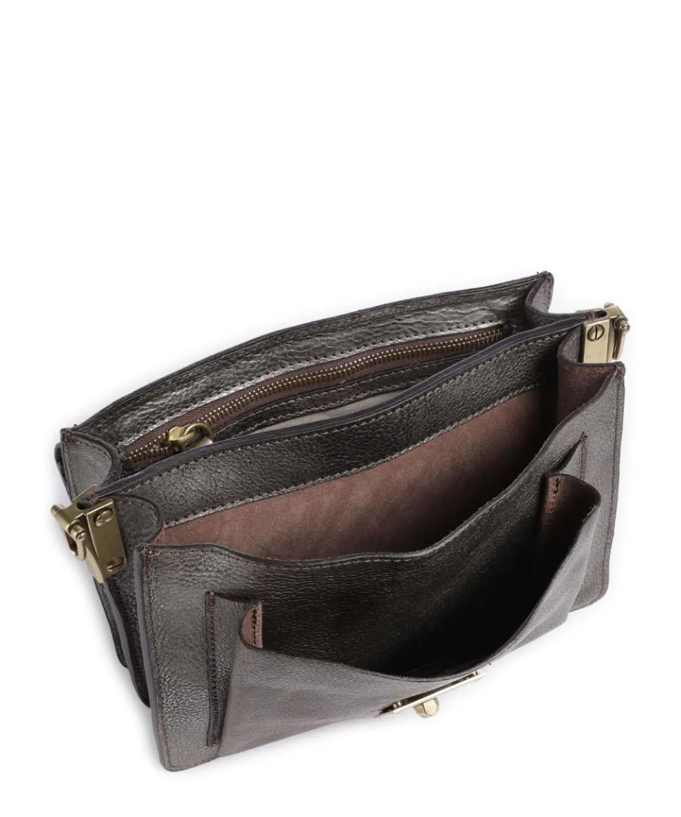 Crossbody bag cow leather platinum