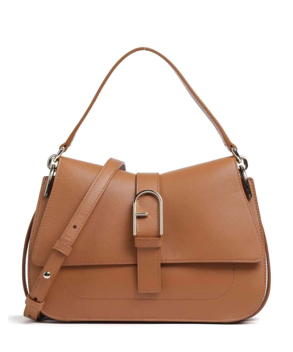 Flow M Handbag fine grain leather brown