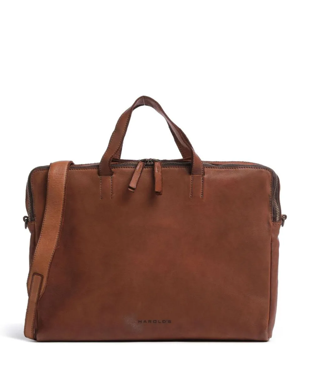 Submarine Briefcase 15″ grained leather cognac