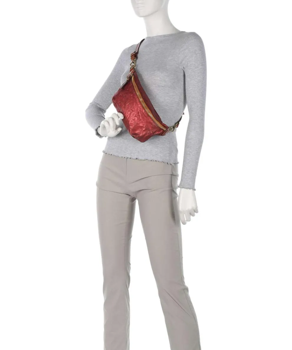 Fanny pack cow leather red