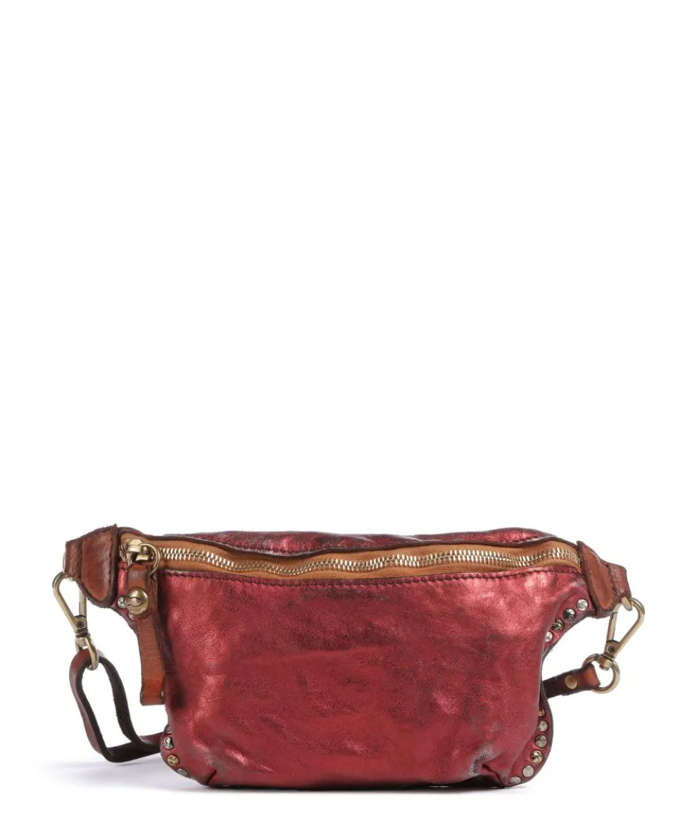 Fanny pack fine grain cow leather red