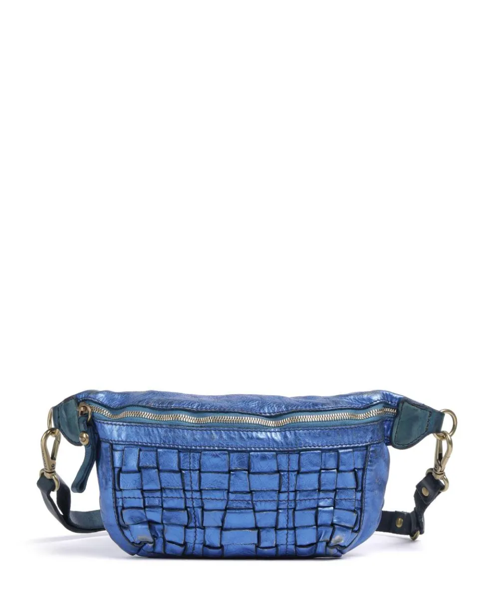 Fanny pack grained cow leather blue