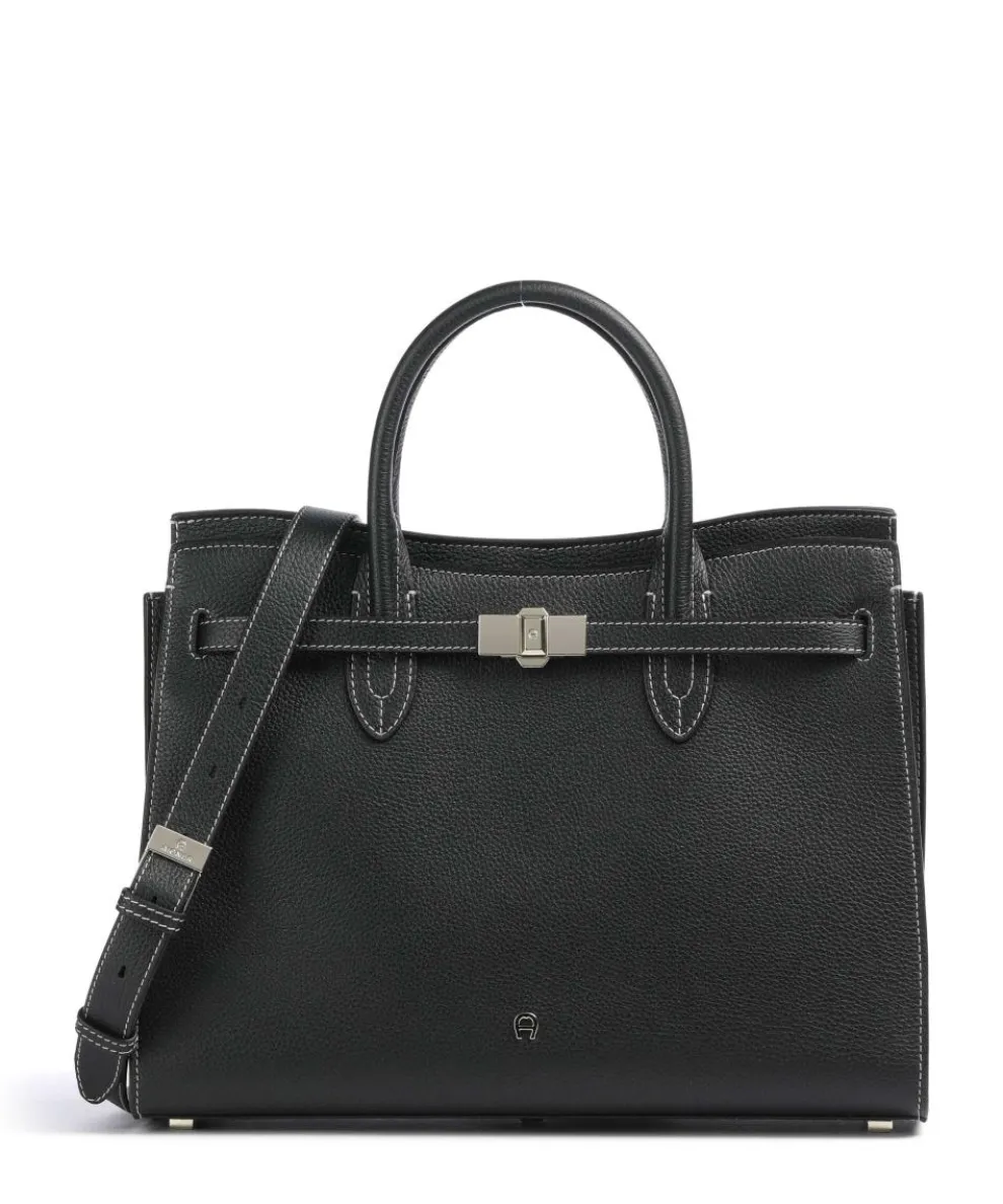 Farah L Handbag grained cow leather black