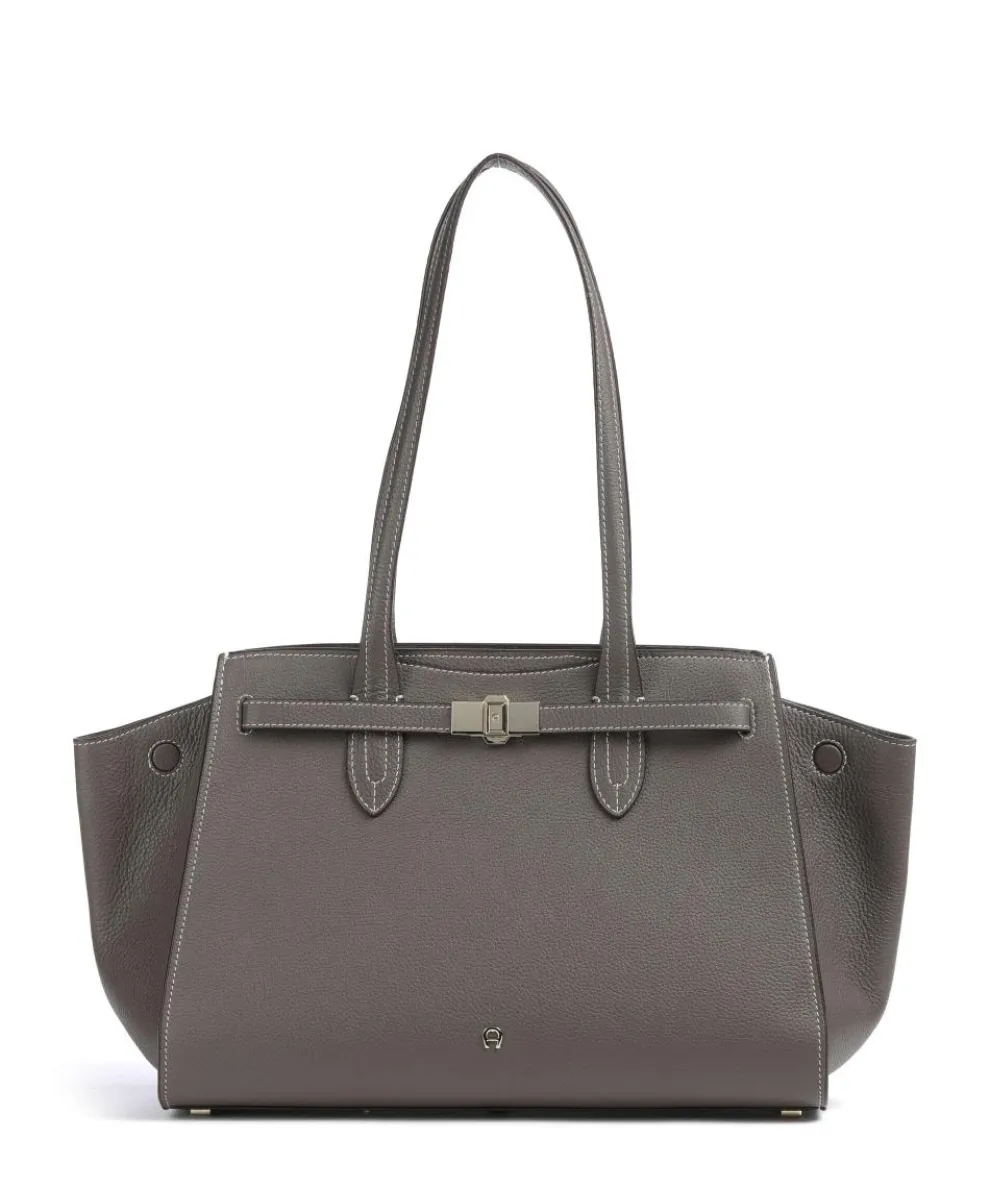 Farah L Tote bag grained cow leather dark grey