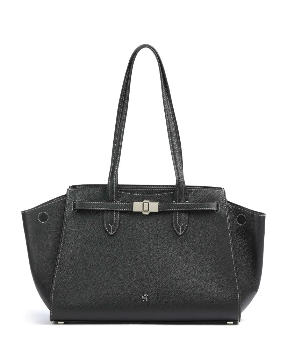 Farah L Tote bag grained cow leather black