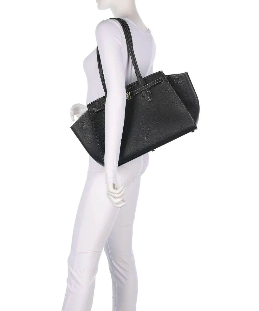 Farah L Tote bag grained cow leather black