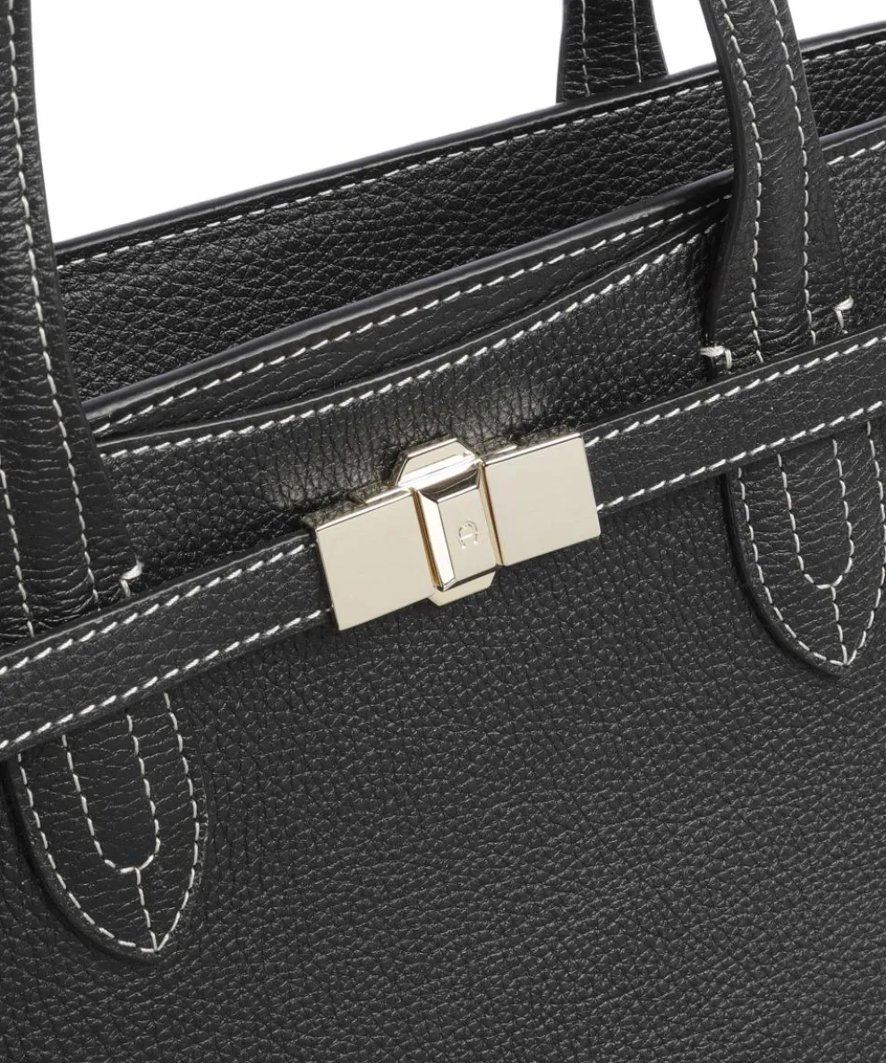 Farah L Tote bag grained cow leather black