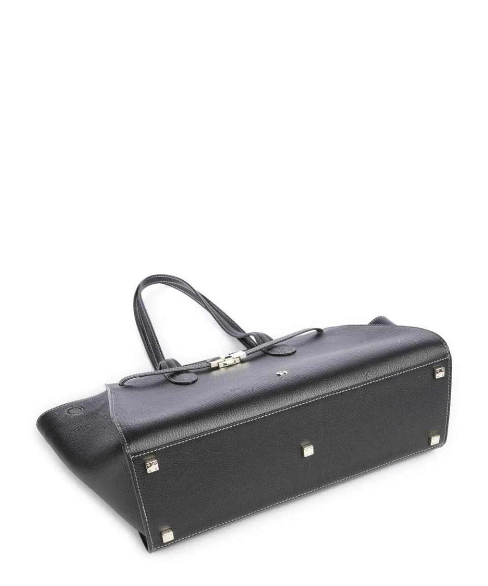 Farah L Tote bag grained cow leather black