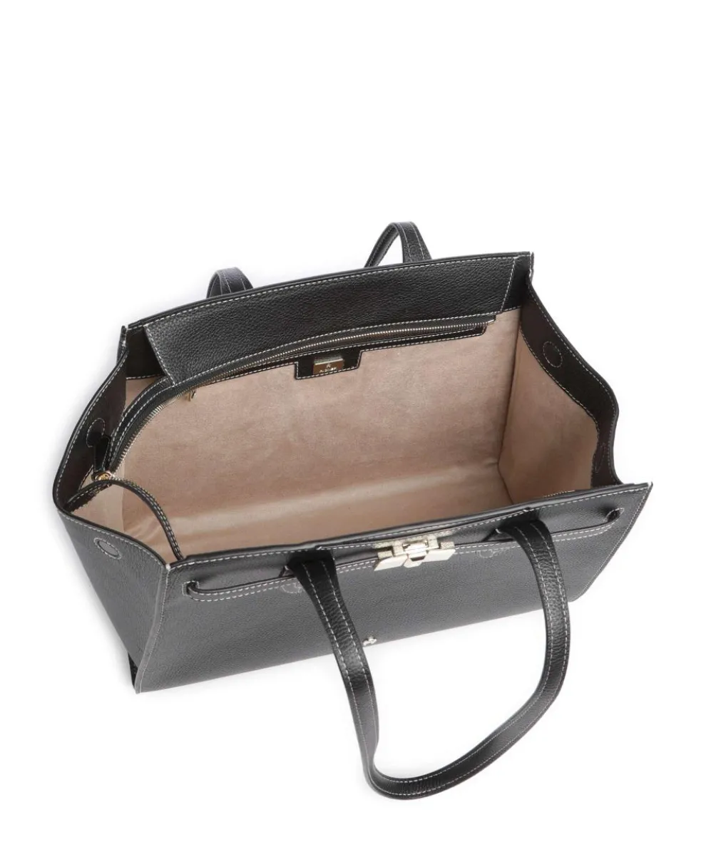 Farah L Tote bag grained cow leather black